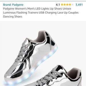 Men’s size 12 LED light up silver sneakers.